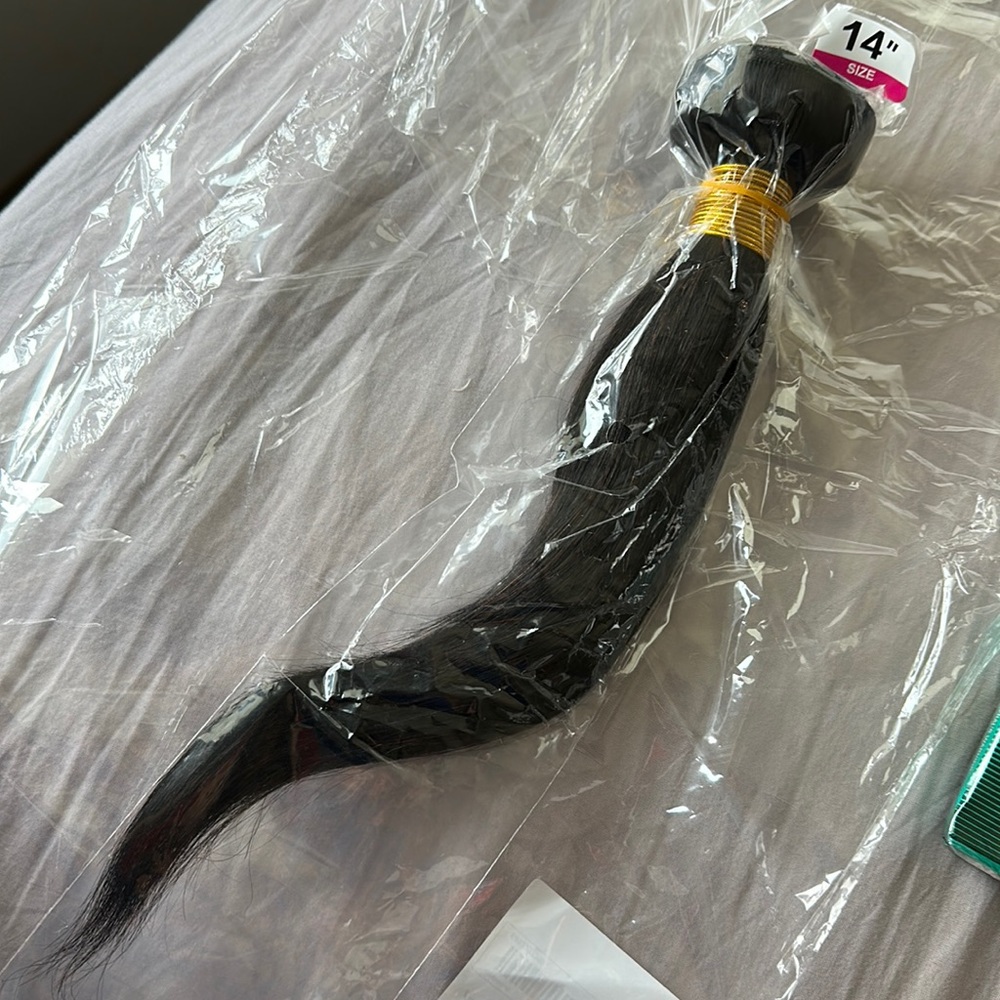 Big bundle of  14” Brazilian human hair